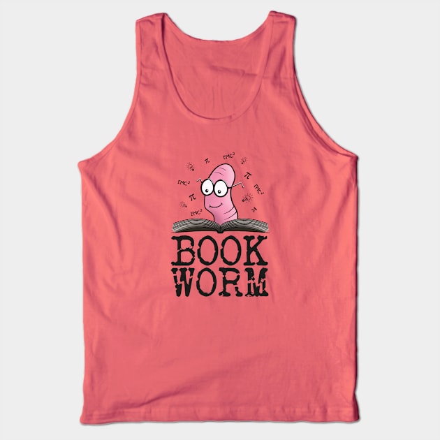 Cute Cartoon Book Worm Reading Lover Graphic Tank Top by FrontalLobe